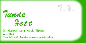 tunde hett business card